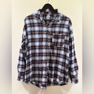 Garage White and Brown Plaid Casual Shirt